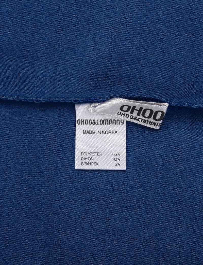 Ohoo Men's Fleece Turtleneck Sweater Slim Fit Lightweight Pullover / DCT001-BLUE-S - Image 5